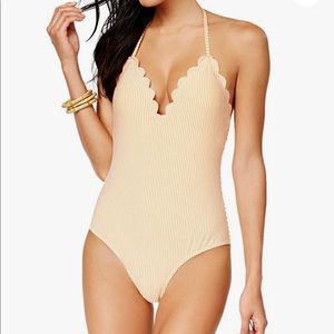 Jessica Simpson Scalloped Pattern One-Piece Swimsuit